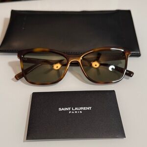 Saint Laurent Sunglasses Tortoise Shell NWT with Case